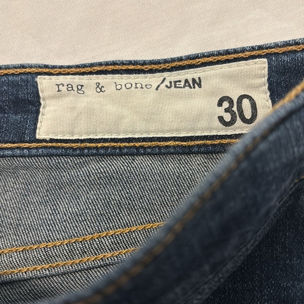 rag & bone Collette Capri jeans SZ 30 distressed dark rinse skinny leg soft - Picture 5 of 13